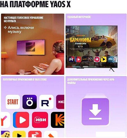 Телевизор Яндекс Яндекс ТВ Станция Бейсик QLED с Алисой 55