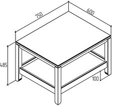 Журнальный столик Лузалес Кодзув 75x60x49 (серый)