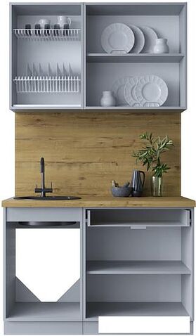 Готовая кухня Интерлиния Мила Шато 1.2А (индиго/индиго/опал светлый)