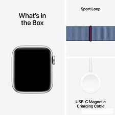 Умные часы Apple Watch SE 2 40 мм (алюминиевый корпус, серебристый/синий шторм, нейлоновый ремешок) Умные часы Apple Watch SE 2 40 мм (алюминиевый корпус, серебристый/синий шторм, нейлоновый ремешок)