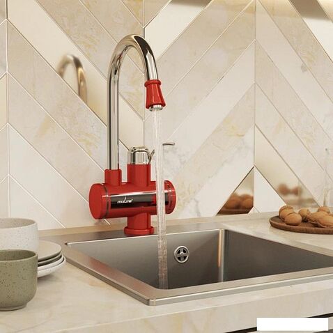 Проточный электрический водонагреватель-кран Mixline WH-003 (красный)