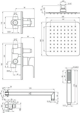 Душевая система  Deante Savory NAC_09SP
