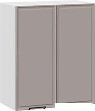 Шкаф навесной Трия Белладжио 1ВВ6 с двумя дверьми (белый/софт капучино)