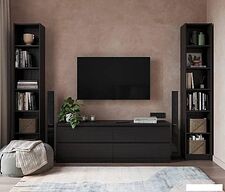 Комод Mio Tesoro Варма 4Д (шпон ясень, черный)