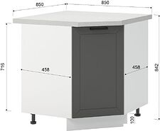 Шкаф напольный Mio Tesoro Альфа ШНУ 850 угловой (белый/холст вулкан) Шкаф напольный Mio Tesoro Альфа ШНУ 850 угловой (белый/холст вулкан)