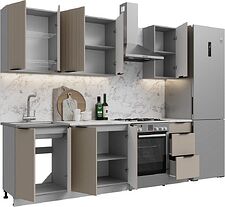 Готовая кухня Кортекс-мебель Корнелия Марика 1.8 (капучино софт/мрамор итальянский)