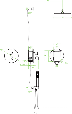 Душевая система Laveo Pretto BAO 001P