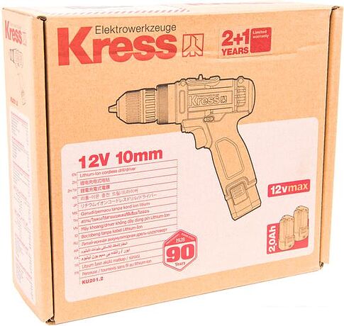 Дрель-шуруповерт Kress KU201.2 (с 2-мя АКБ, сумка)