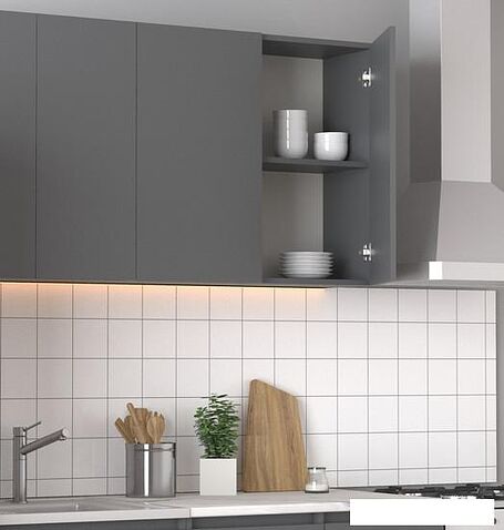 Шкаф навесной Артём-Мебель Мэри 800мм СН-114.204 (серый графит)