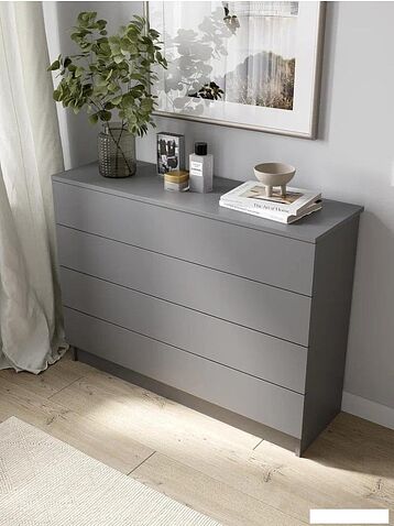 Комод Горизонт Нео 1050 4 ящика (серый графит)