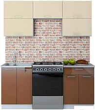 Кухня Интерлиния Мила Gloss 60-18 (ваниль/шоколад)