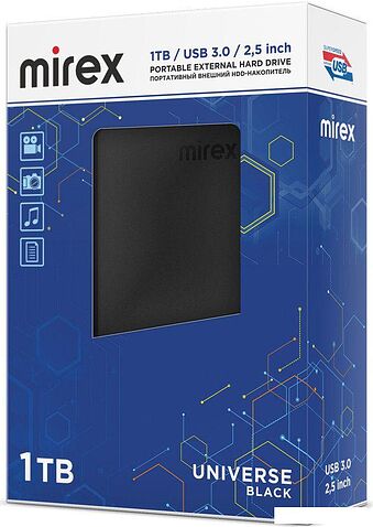 Внешний накопитель Mirex Universe Black 1TB 13630-UHDUVB10