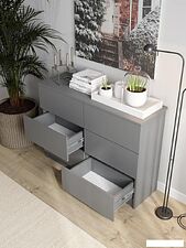 Комод Горизонт Нео 1050 6 ящиков (серый графит)