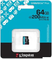 Карта памяти Kingston Canvas Go! microSDXC 64GB SDCG4/64GB Карта памяти Kingston Canvas Go! microSDXC 64GB SDCG4/64GB