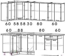 Угловая кухня Интерлиния Мила 12x23 (дуб золотой)