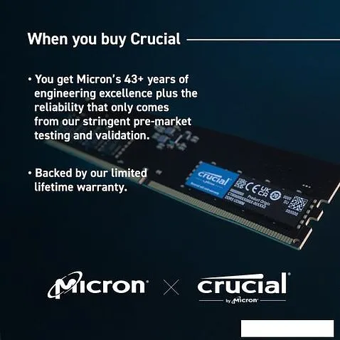 Оперативная память Crucial 16ГБ DDR5 5600 МГц CT16G56C46U5