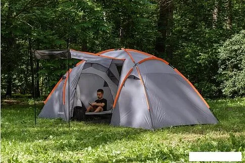 Кемпинговая палатка Sundays ZC-TT020-4P (2+2) (темно-серый/желтый)