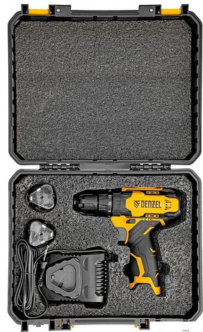 Дрель-шуруповерт Denzel CDQ-12 (с 2-мя АКБ, кейс)
