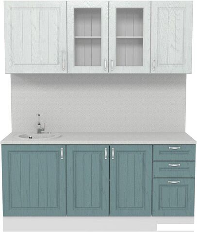 Шкаф навесной Горизонт Принцесса 80 с витриной (арктик)