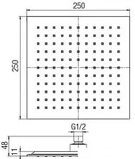 Верхний душ Valvex Carre Black 2445980