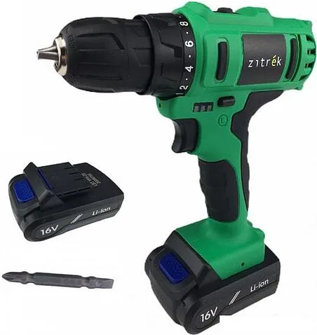 Дрель-шуруповерт Zitrek Greenpower 16-Li 063-4075 (с 2-мя АКБ, кейс)