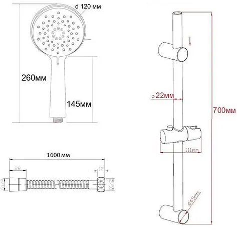 Душевой гарнитур  Esko SSS1103