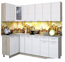 Готовая кухня Интерлиния Мила 12x25 (вудлайн кремовый)