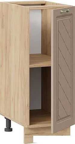 Шкаф напольный Трия Бьянка 1Н3 (дуб крафт золотой/дуб кофе)