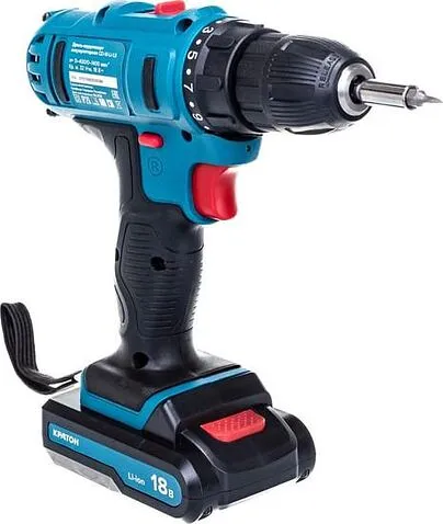 Дрель-шуруповерт Кратон CD-18-Li-1.5 31101056 (с 2-мя АКБ, кейс, оснастка)