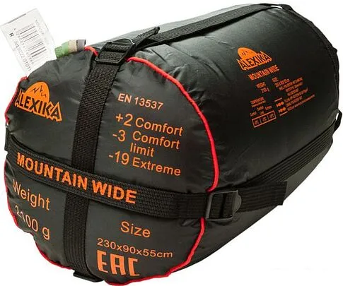 Спальный мешок AlexikA Mountain Wide (левая молния, зеленый)