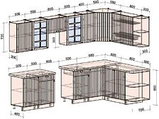 Готовая кухня Интерлиния Берес 1.7x3.1 правая (дуб полярный/дуб серый/травертин серый) Готовая кухня Интерлиния Берес 1.7x3.1 правая (дуб полярный/дуб серый/травертин серый)