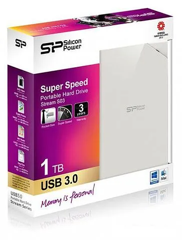 Внешний жесткий диск Silicon-Power Stream S03 1TB White (SP010TBPHDS03S3W)