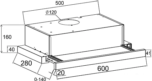 Кухонная вытяжка LEX Hubble 600 (черный)