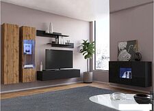 Комод НК-Мебель Point Тип-1.2 (черный/черный глянец)