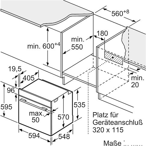 Электрический духовой шкаф Bosch Serie 2 HBA571BB4