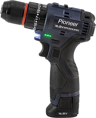 Ударная дрель-шуруповерт Pioneer Tools CID-E1602BL-22C (с 2-мя АКБ, сумка)