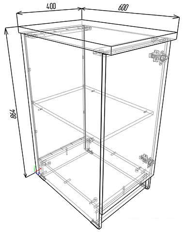 Шкаф напольный ЭлиГард Urban ШСК (с) 40 (белый/дуб ланселот)