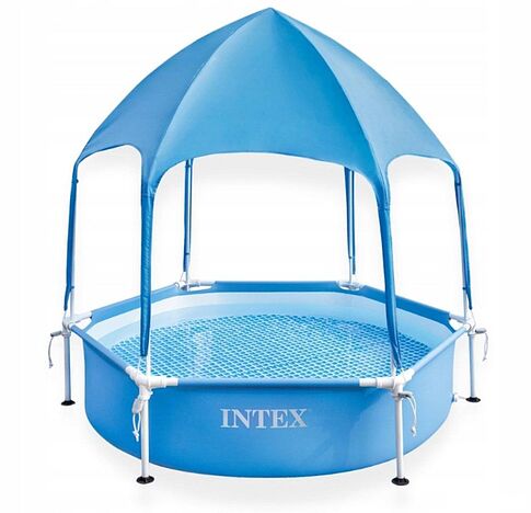 Каркасный бассейн Intex Metal Frame с навесом 28209NP (183x38)