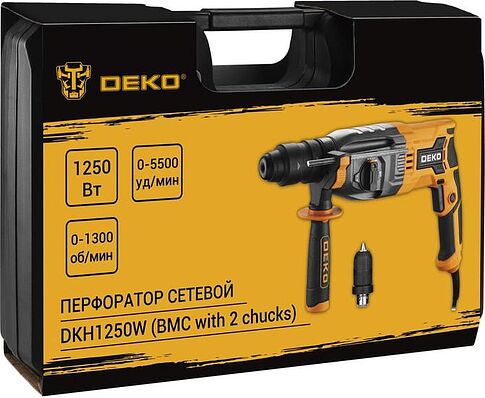 Перфоратор Deko DKH1250W 063-4366 (кейс, БЗП патрон)