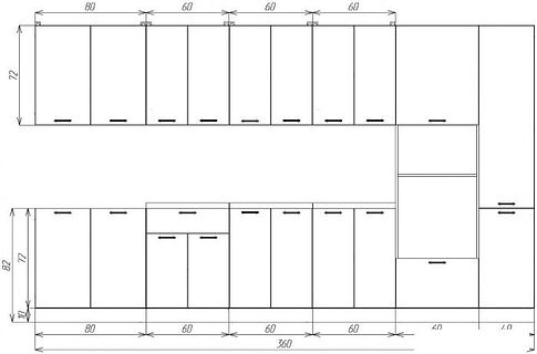 Готовая кухня ЭлиГард Lion 3.6 (белый структурный/дуб марбург/королевский опал)