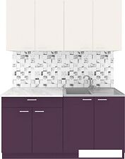 Готовая кухня Агута Альфа 1.6 (виола/сатин/опал светлый)