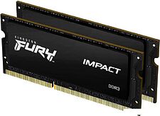 Оперативная память Kingston FURY Impact 2x8GB DDR3 SODIMM PC3-14900 KF318LS11IBK2/16 Оперативная память Kingston FURY Impact 2x8GB DDR3 SODIMM PC3-14900 KF318LS11IBK2/16