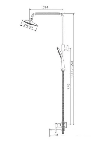 Душевая система Haiba HB24805-8 (белый)
