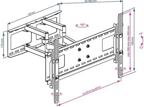 Кронштейн Kromax ATLANTIS-80 (черный)