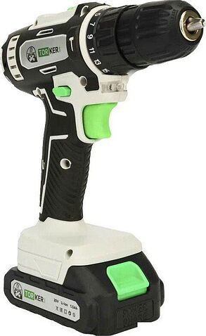 Ударная дрель-шуруповерт Torker MA20-2 (с 2-мя АКБ, кейс, оснастка)