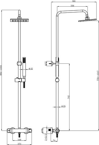 Душевая система  Lauter Dew 21SH20404-4