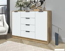 Тумба Интерлиния Концепт КТ-Т140 (белый платинум/дуб золотой)