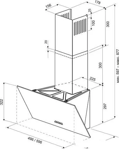 Кухонная вытяжка Krona Gabriele 600 PB (черный)