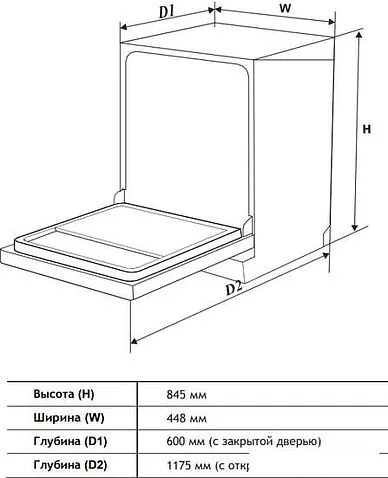 Посудомоечная машина Weissgauff DW 4012