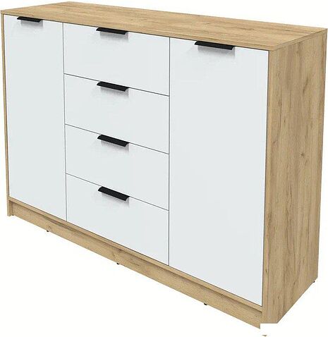 Тумба Интерлиния Концепт КТ-Т140 (белый платинум/дуб золотой)